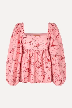 STINE GOYA Square Neck Long Sleeve Top - Foil Foliage FoilFoliage Hot