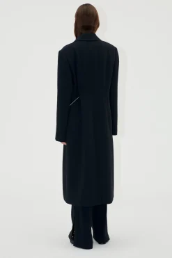 STINE GOYA Straight Long Sleeve Coat - Black New