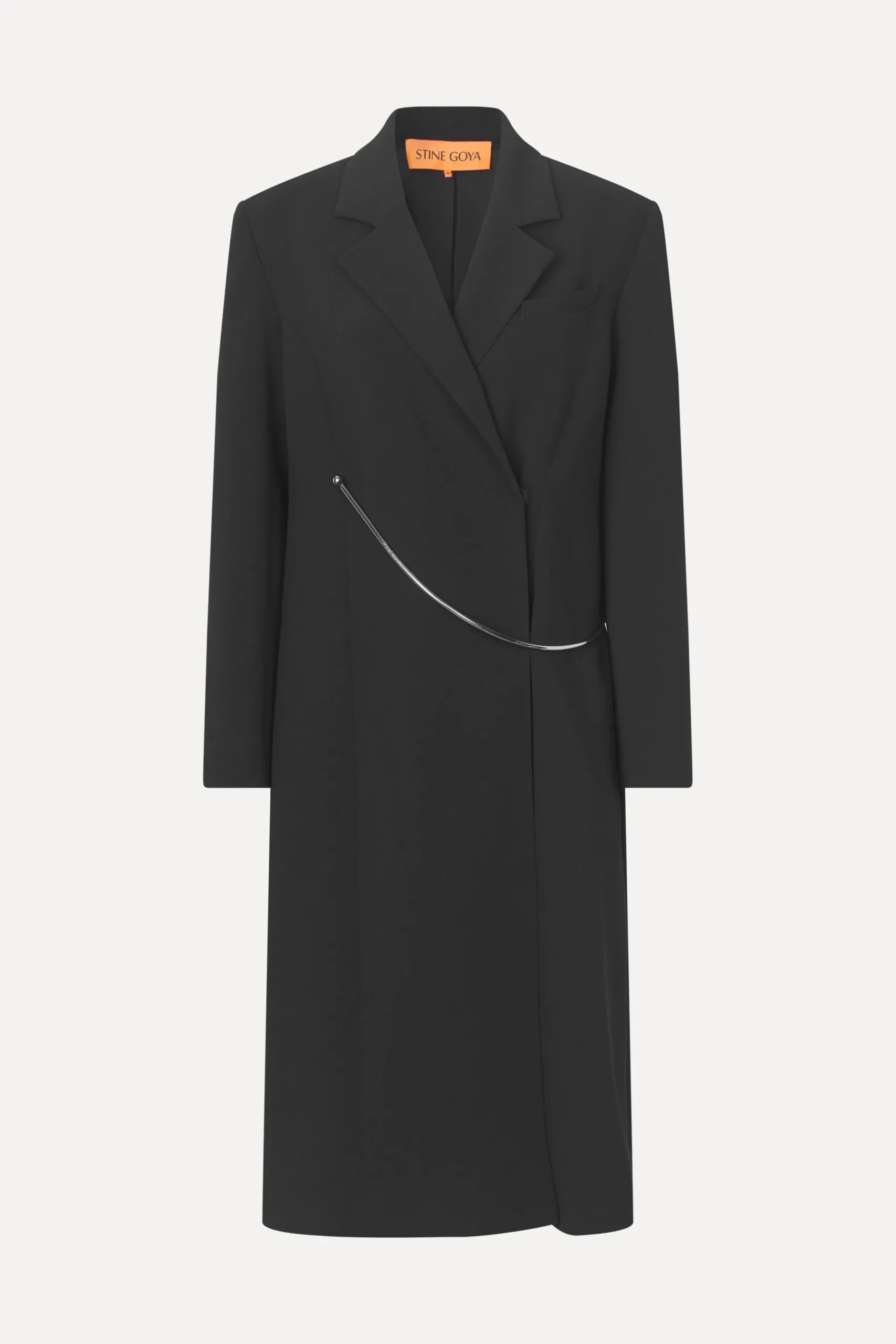 STINE GOYA Straight Long Sleeve Coat - Black New