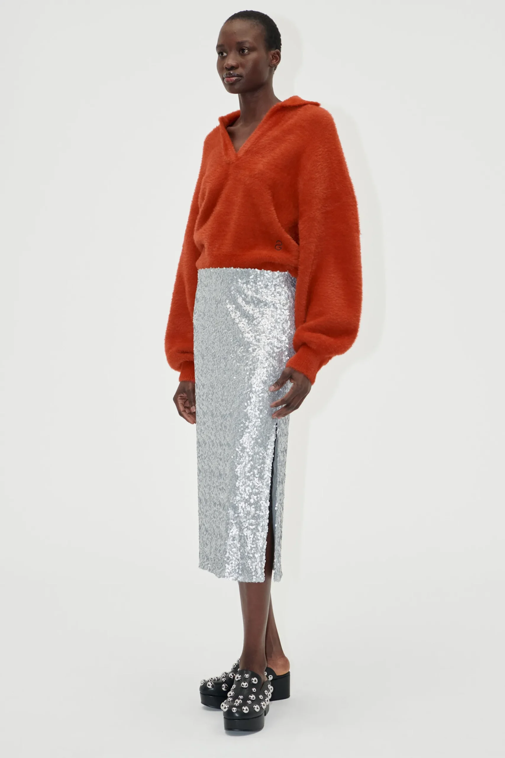 STINE GOYA Straight Midi Skirt - Steel Grey SteelGrey Outlet