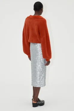 STINE GOYA Straight Midi Skirt - Steel Grey SteelGrey Outlet