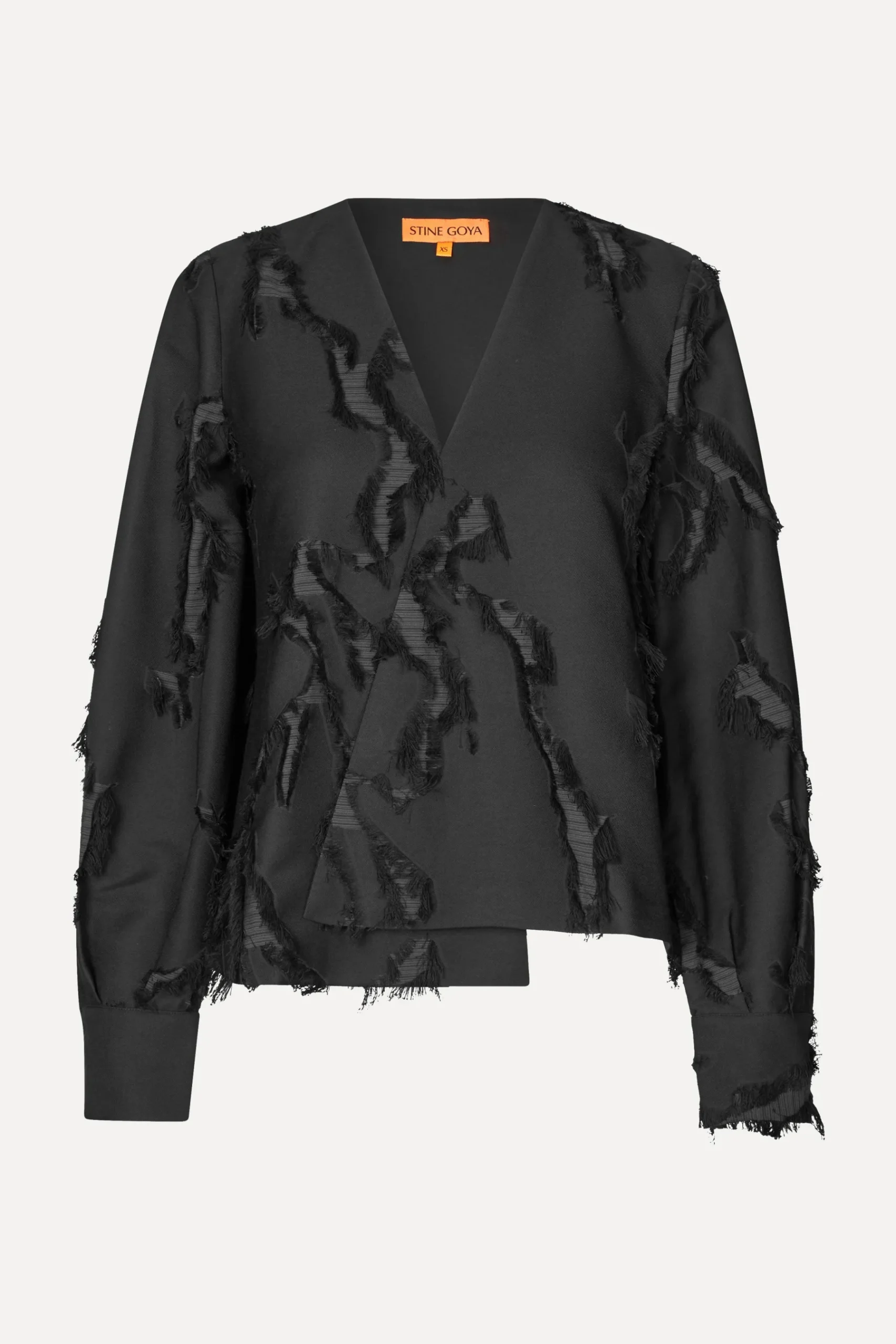 STINE GOYA V Neck Long Sleeve Top - Jet Black JetBlack Cheap