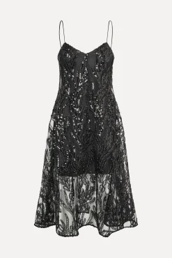 STINE GOYA V Neck Midi Dress - Abstract Embellishment AbstractEmbellishment Outlet