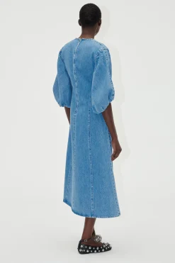 STINE GOYA Volume Sleeves Midi Dress - Denim Blue DenimBlue Fashion