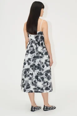 STINE GOYA Voluminous Gathered Midi Dress - Anemone Jacquard AnemoneJacquard Fashion