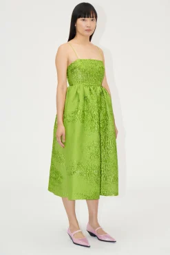 STINE GOYA Voluminous Gathered Midi Dress - Green impressionist hue Greenimpressionisthue Flash Sale